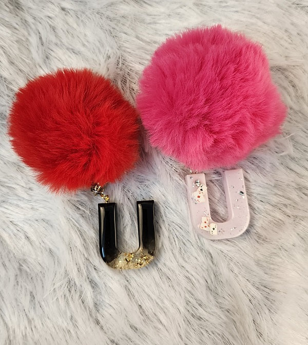 'U' Pom Pom Keychain